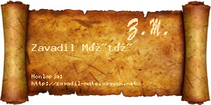 Zavadil Máté névjegykártya